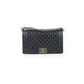 Chanel Old Medium Classic Flap Black Caviar Ruthenium HW (microchip)
