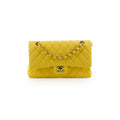 Chanel Medium/Large Double Classic Flap Yellow Jersey