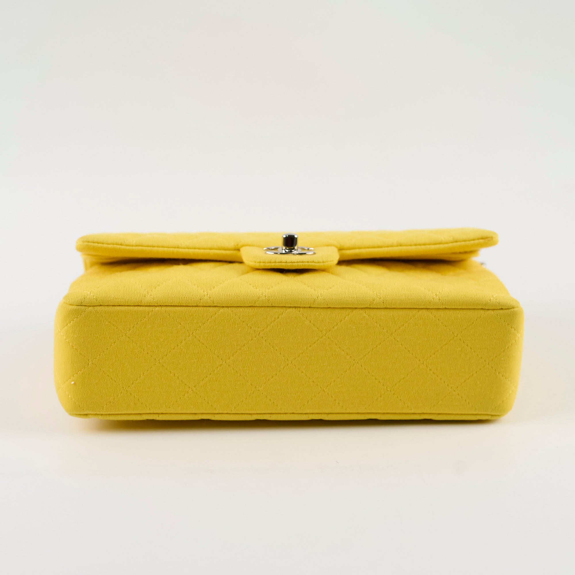 Chanel Medium/Large Double Classic Flap Yellow Jersey