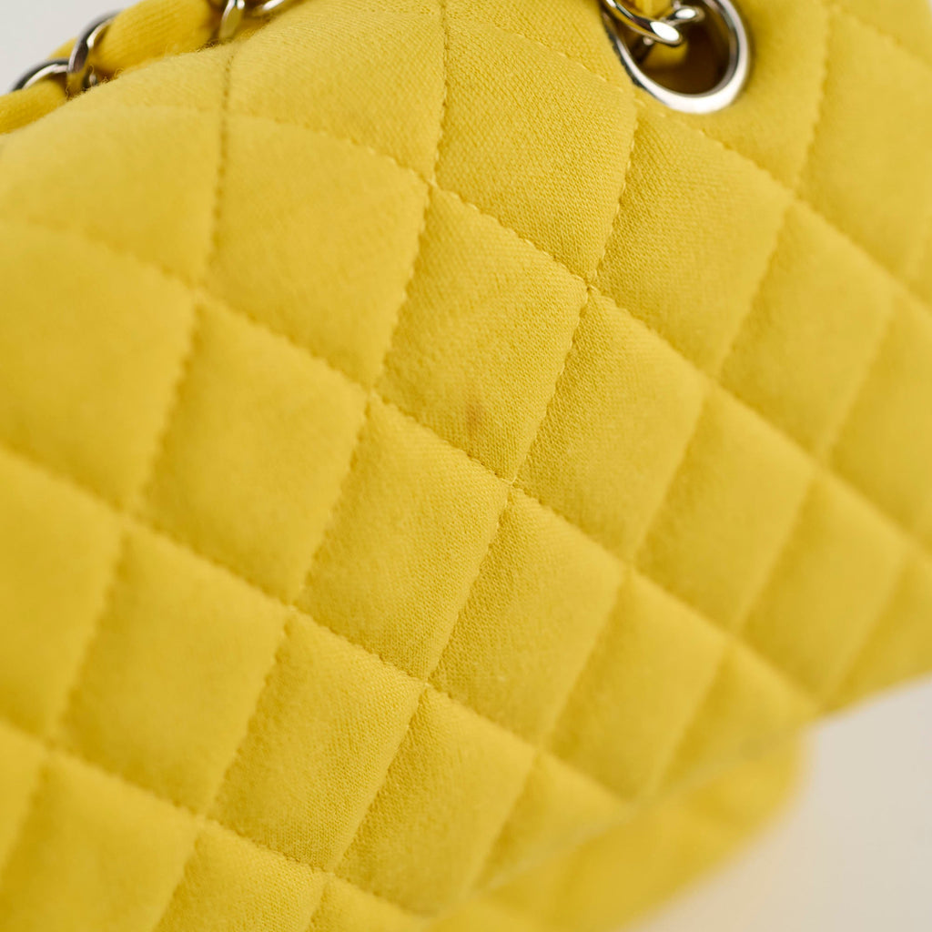 Chanel Medium/Large Double Classic Flap Yellow Jersey