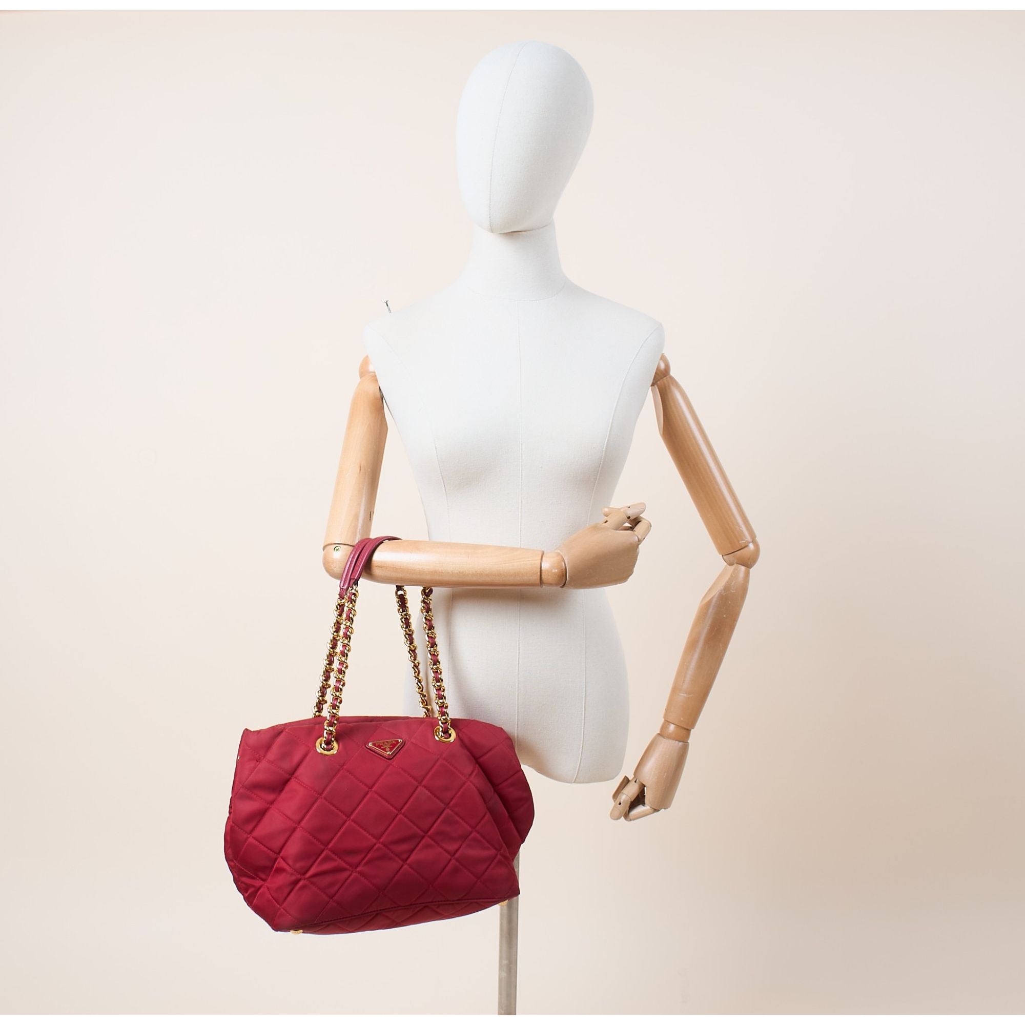 Prada Tote Nylon Tote Bag in Red, Nylon