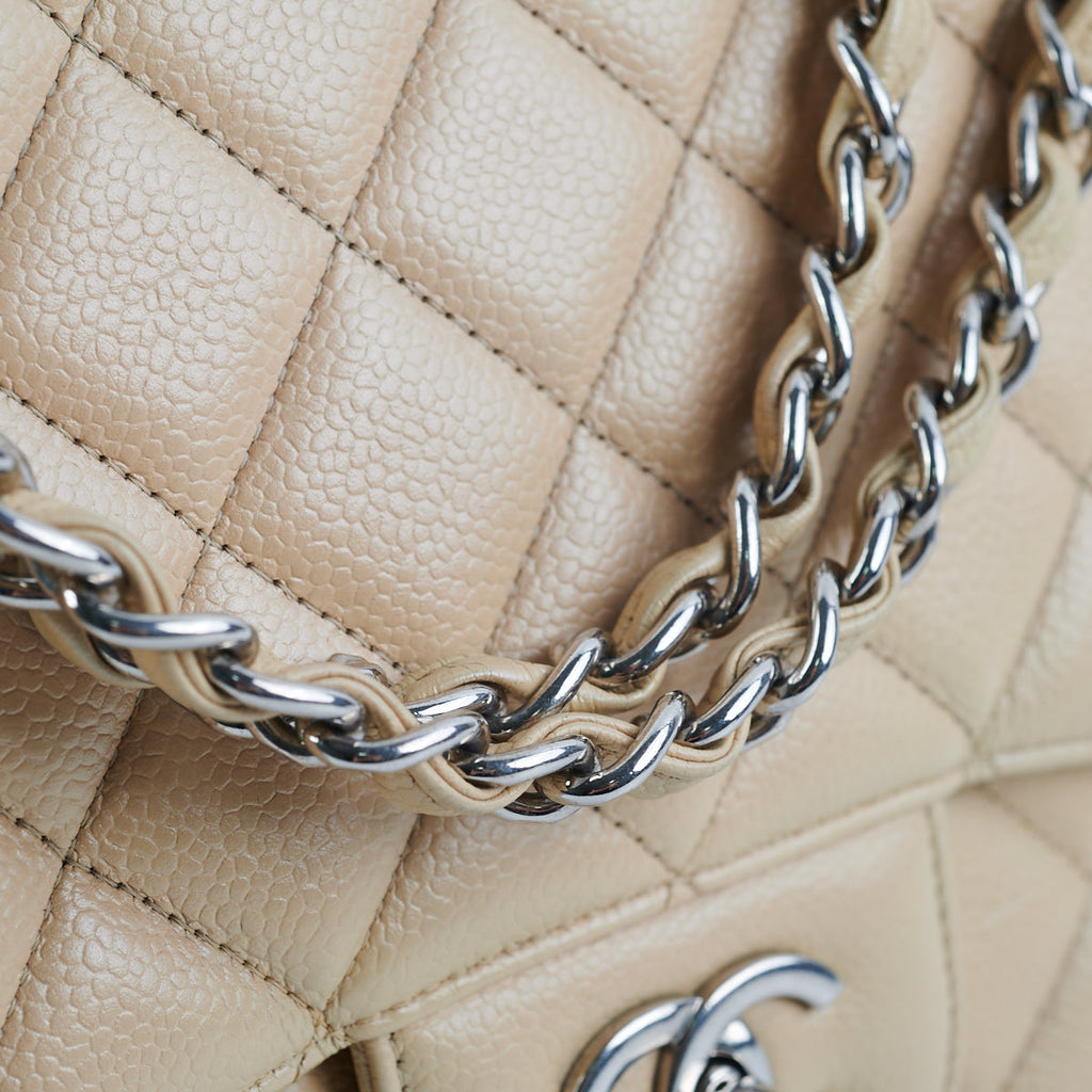 Chanel Classic Flap Jumbo Caviar Beige