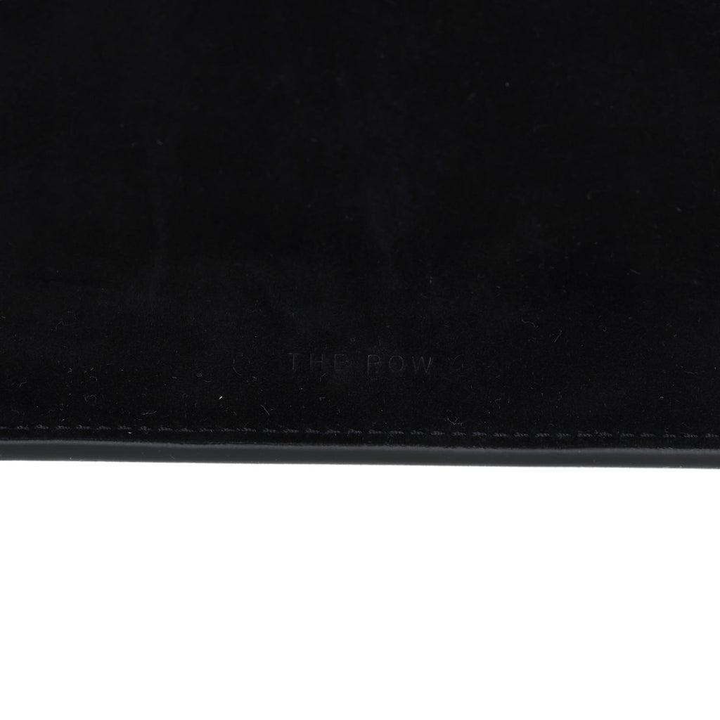 The Row Soft Margaux 17 Bag Black Suede Gold Hardware