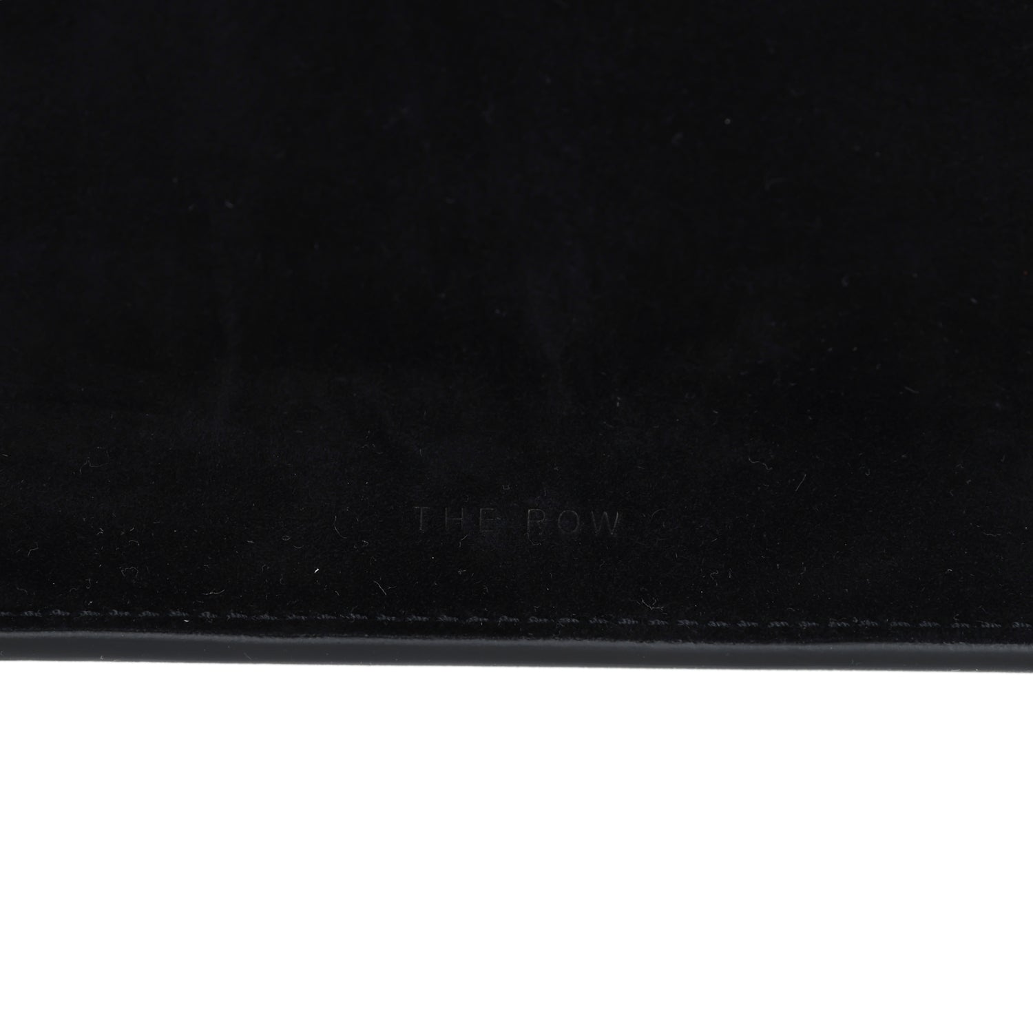 The Row Soft Margaux 17 Bag Black Suede Gold Hardware