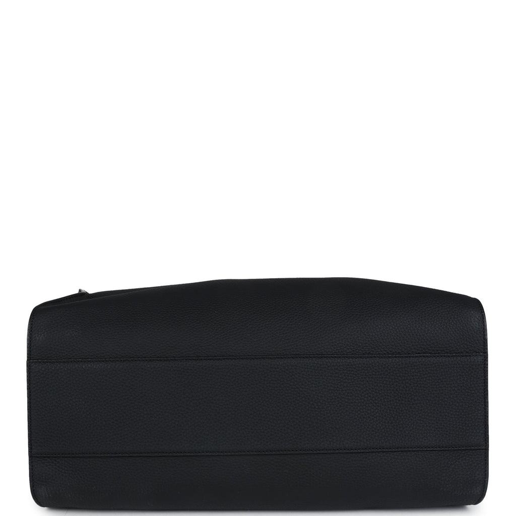 The Row Marlo 17 Tote Bag Black Calfskin Leather Silver Hardware