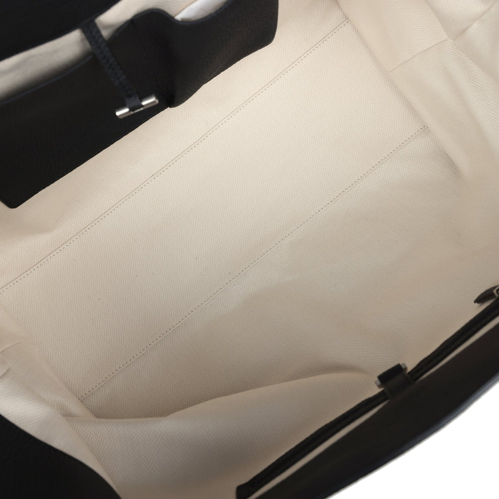 The Row Marlo 17 Tote Bag Black Calfskin Leather Silver Hardware