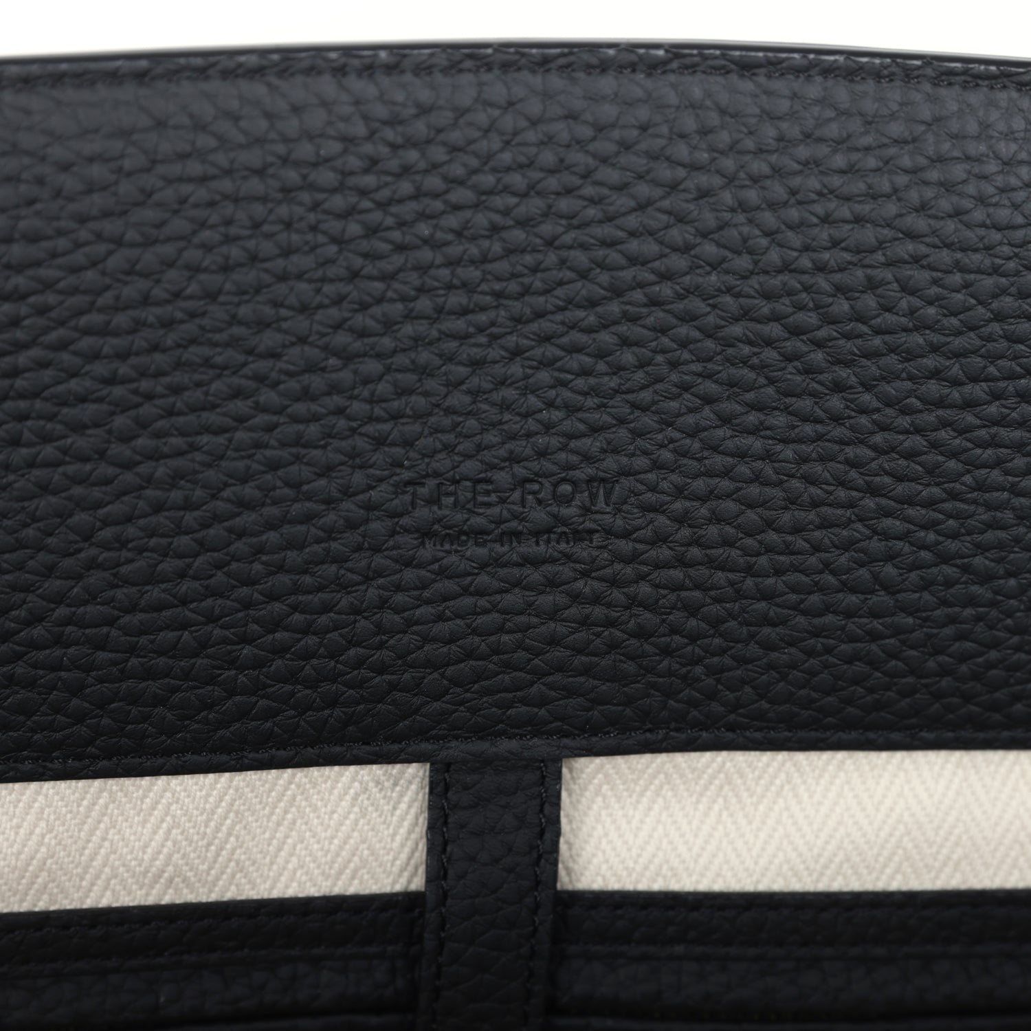 The Row Marlo 17 Tote Bag Black Calfskin Leather Silver Hardware