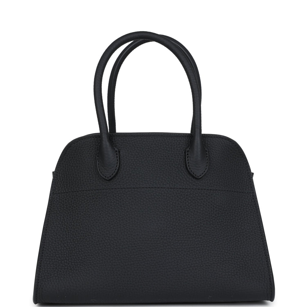 The Row Soft Margaux 10 Bag Black Calfskin Silver Hardware