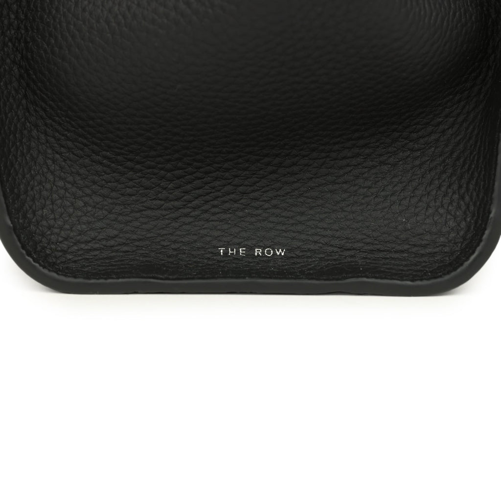 The Row Marlo 12 Tote Bag Black Calfskin Silver Hardware