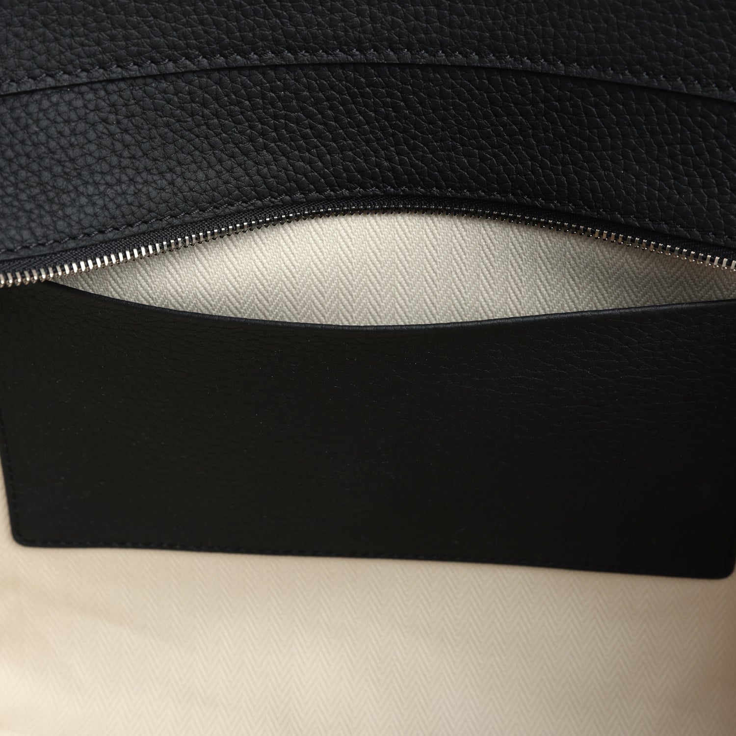 The Row Marlo 12 Tote Bag Black Calfskin Silver Hardware