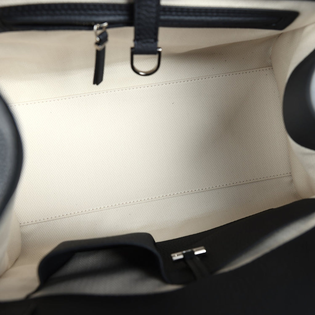 The Row Soft Margaux 12 Bag Black Calfskin Silver Hardware