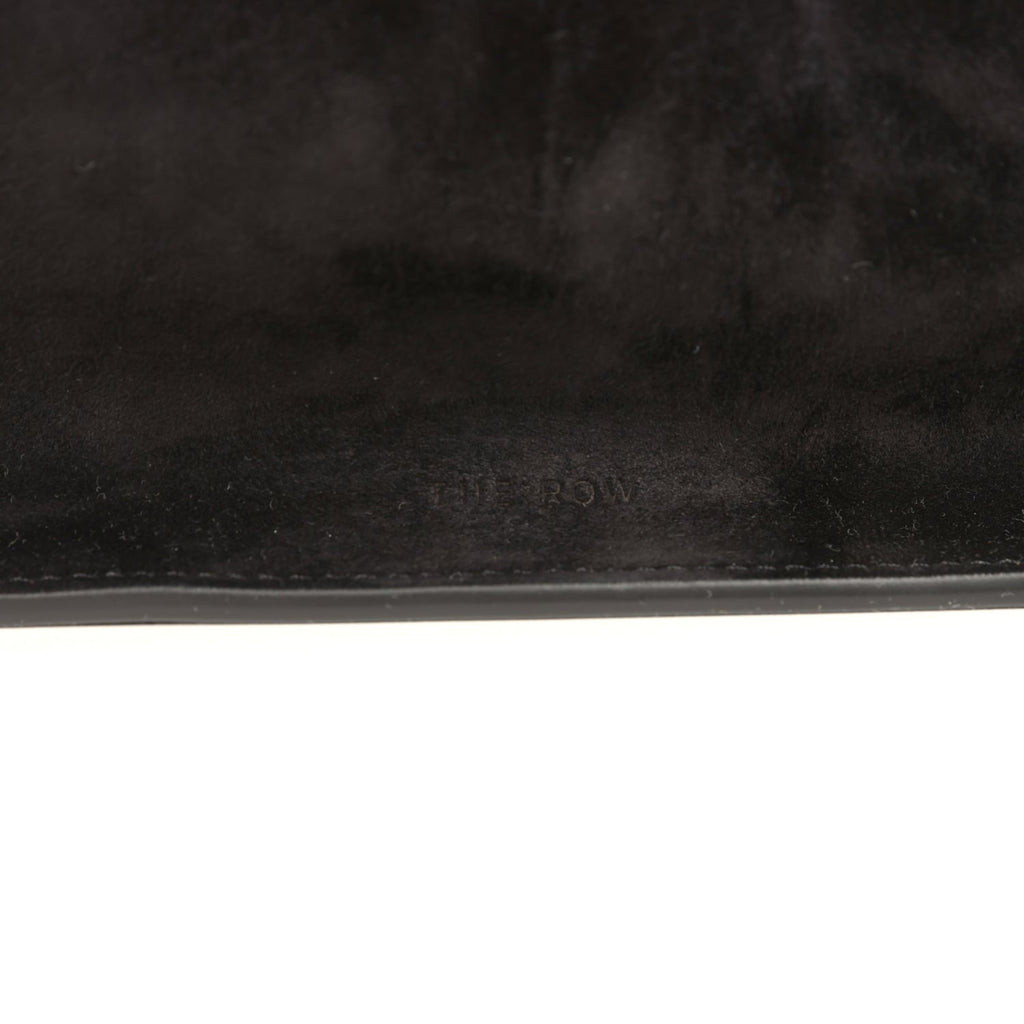 The Row Soft Margaux 15 Bag Black Suede Gold Hardware