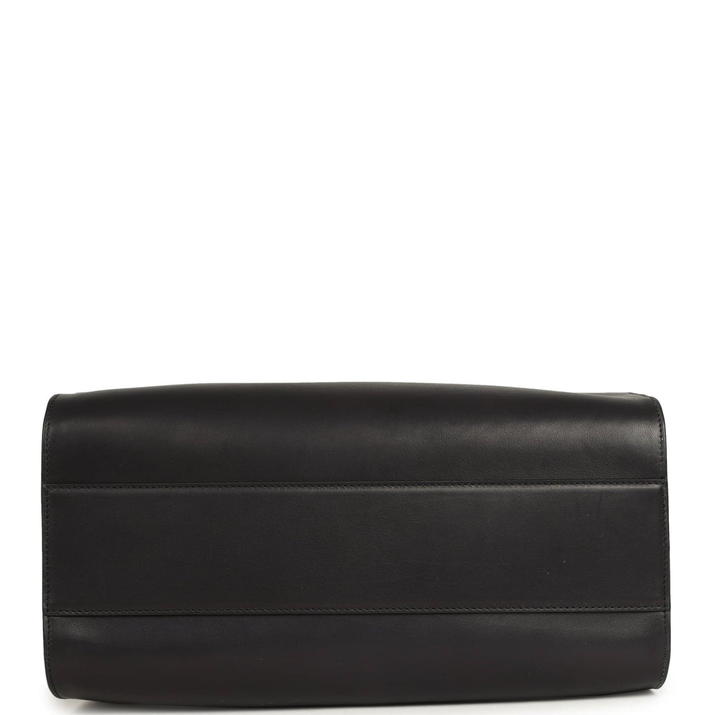 The Row Marlo 14 Tote Bag Black Saddle Silver Hardware