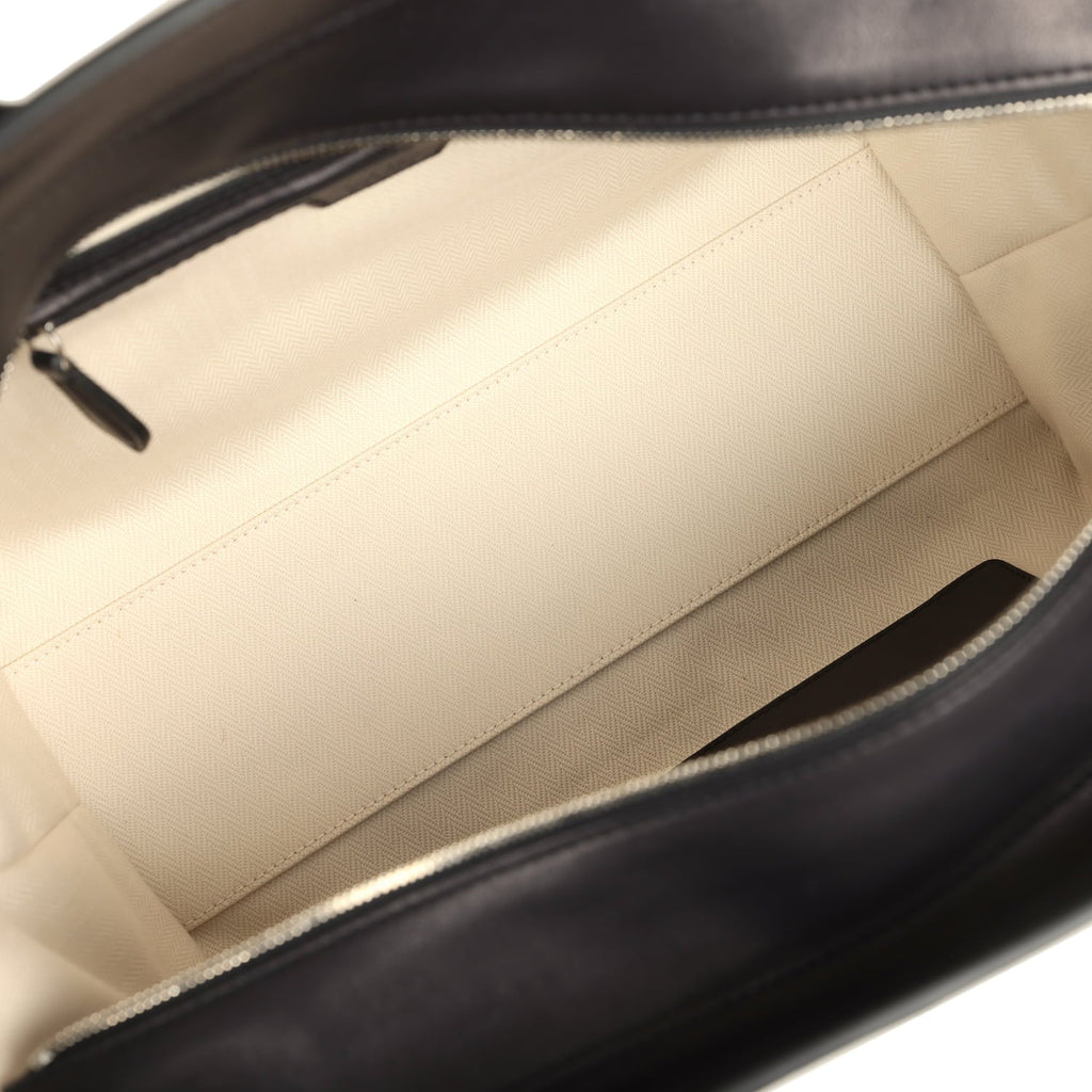 The Row Marlo 14 Tote Bag Black Saddle Silver Hardware