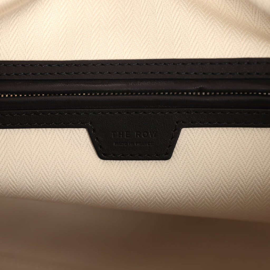 The Row Marlo 14 Tote Bag Black Saddle Silver Hardware