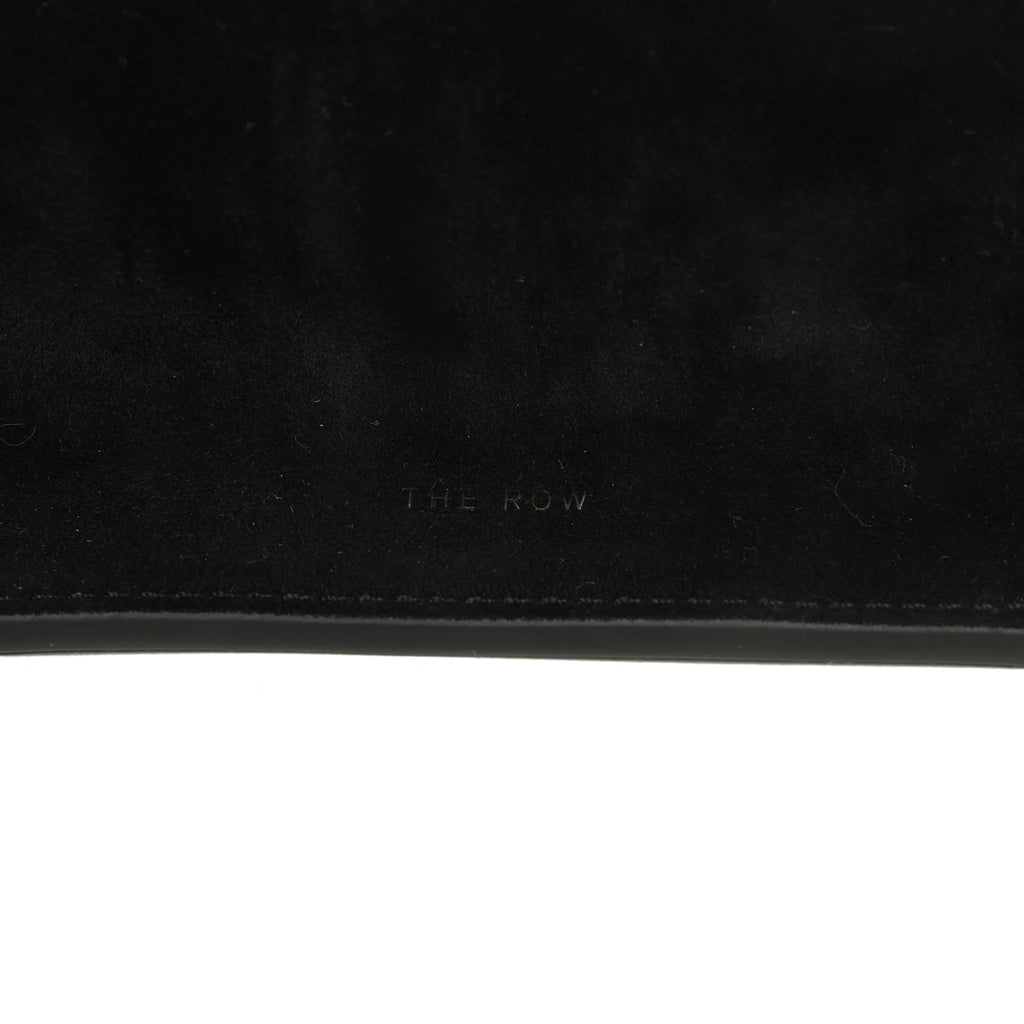 The Row Soft Margaux 12 Bag Black Suede Gold Hardware