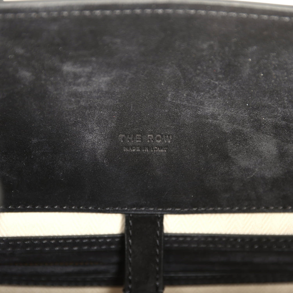 The Row Soft Margaux 12 Bag Black Suede Gold Hardware