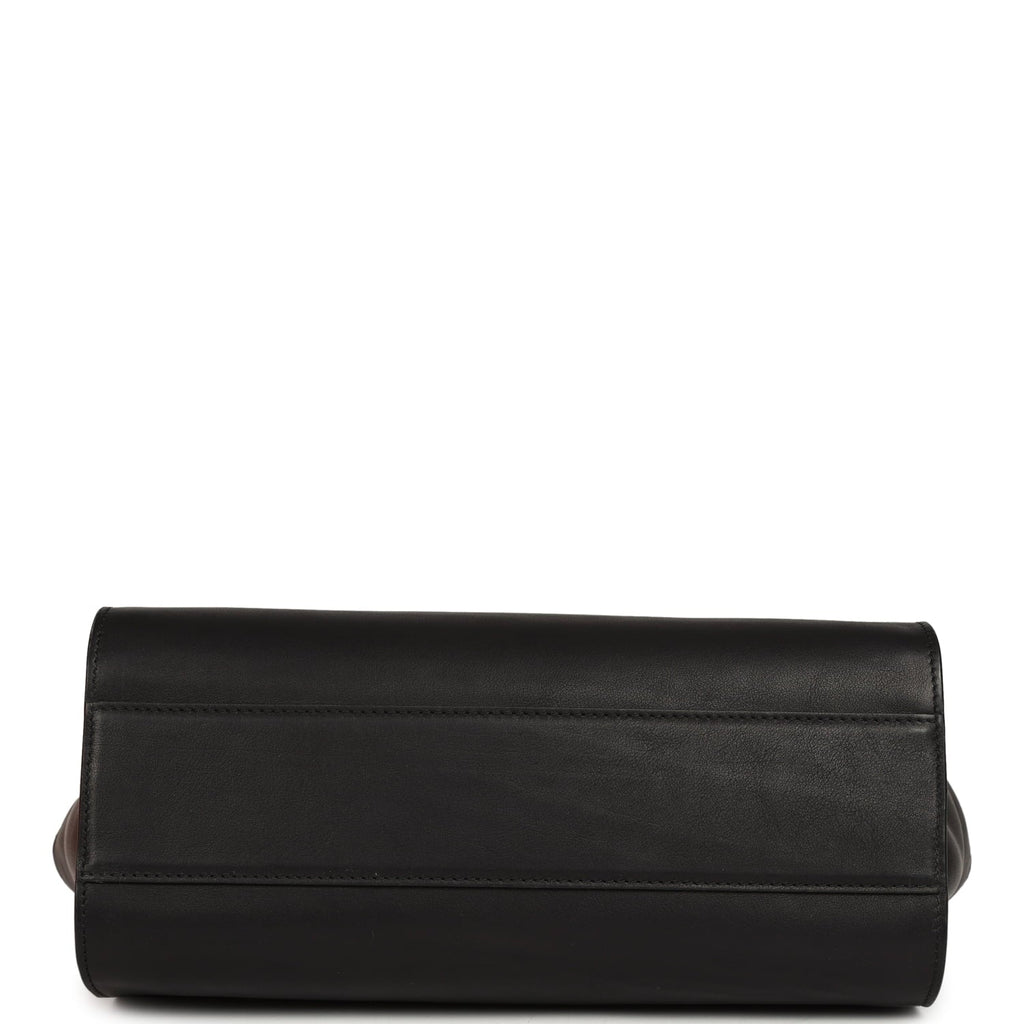 The Row Marlo 12 Tote Bag Black Saddle Silver Hardware