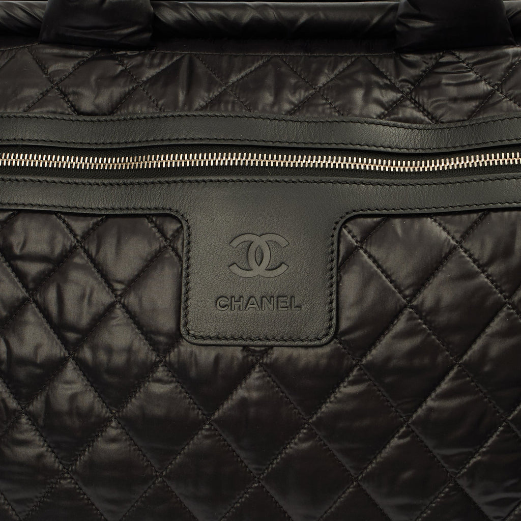 Chanel Wheeled Coco Cocoon in Black, Fabric
