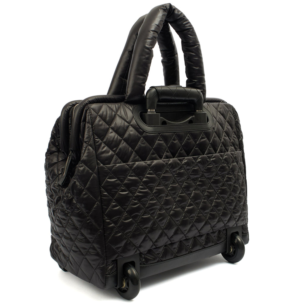 Chanel Wheeled Coco Cocoon in Black, Fabric