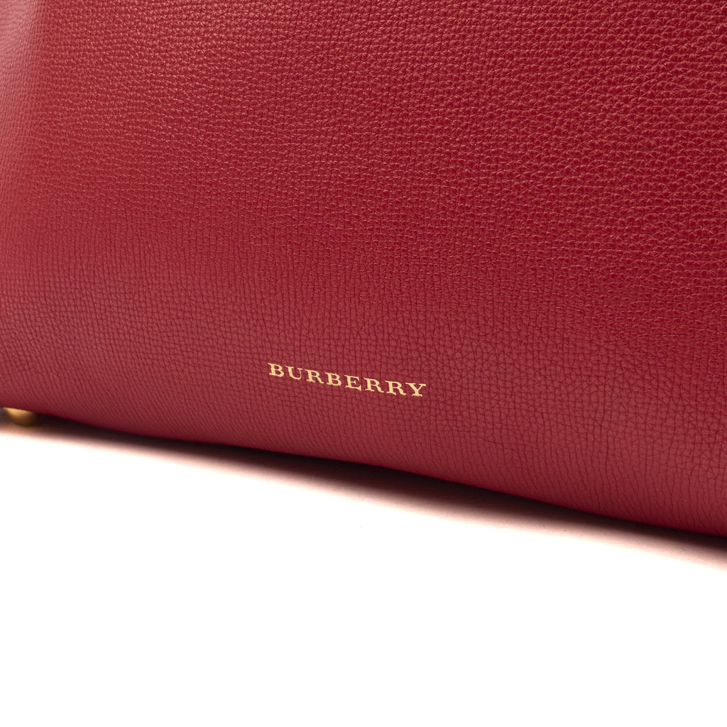 Burberry Tote Banner - Small in Red, Leather