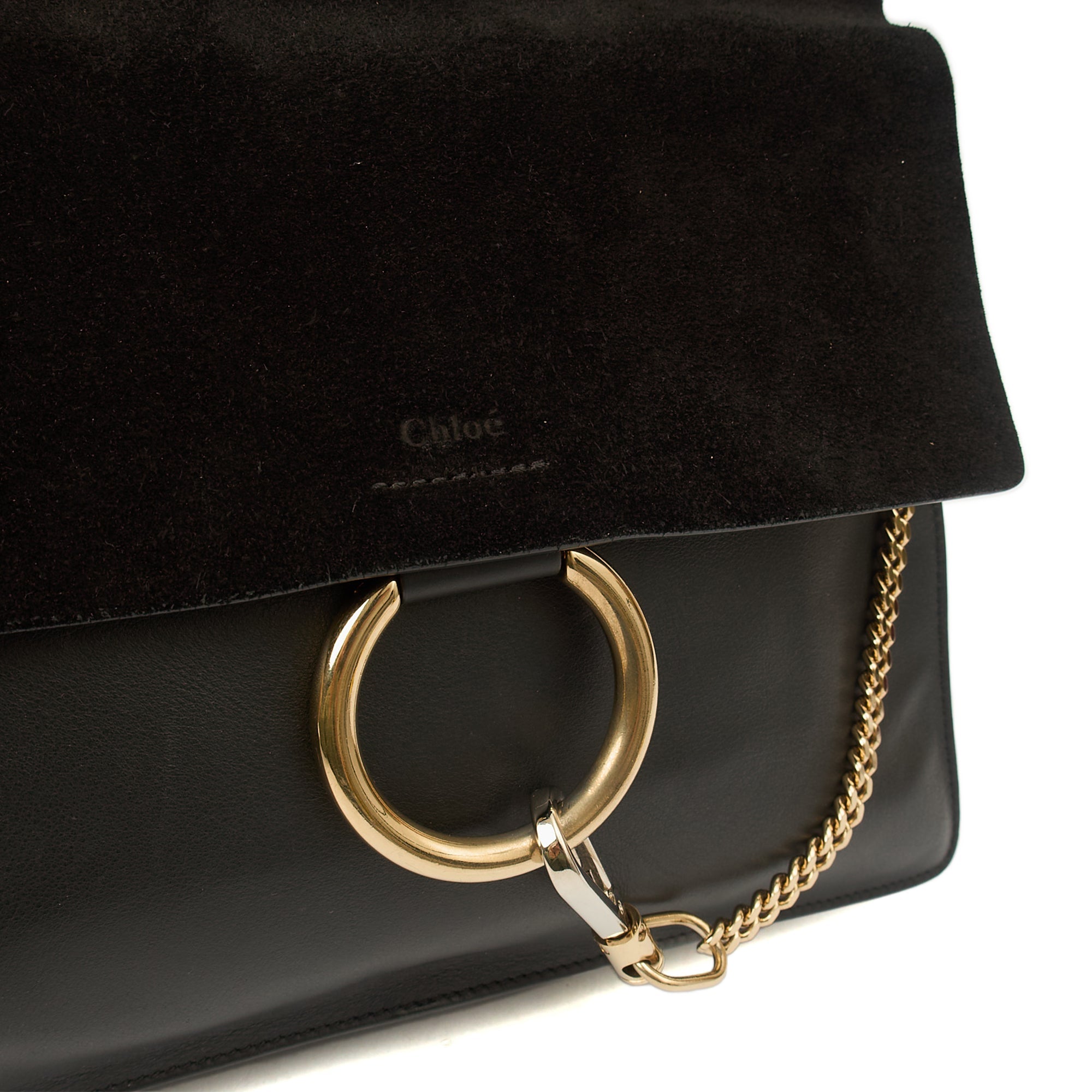 Chloe Shoulder Bag Faye - Medium in Black, Leather