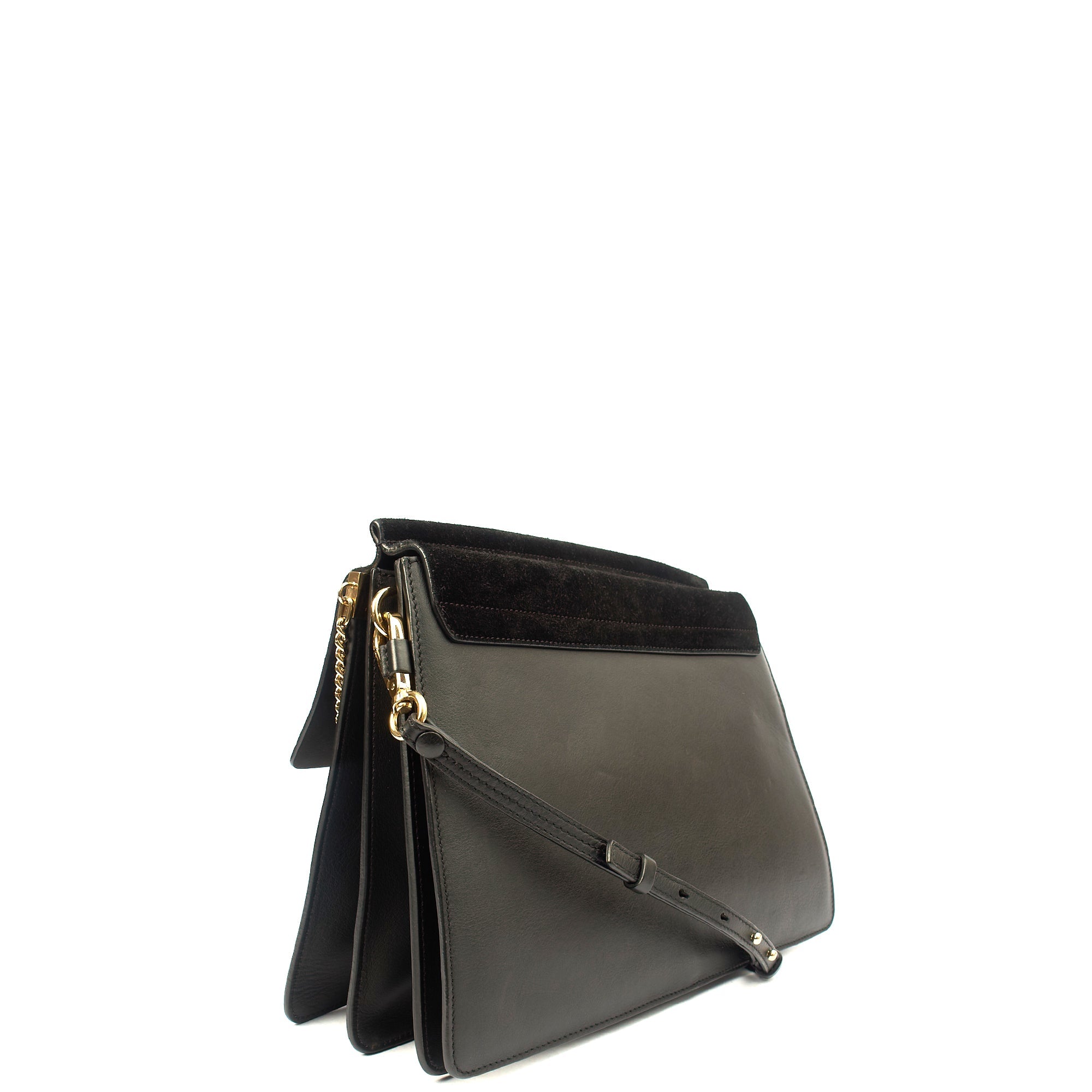 Chloe Shoulder Bag Faye - Medium in Black, Leather