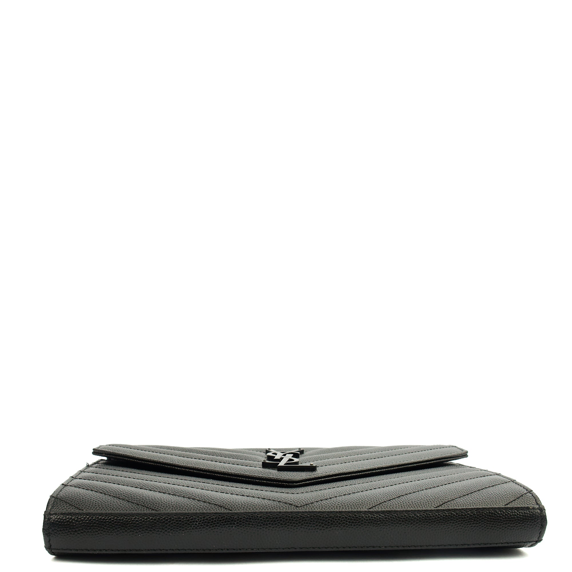 Saint Laurent Cross Body Envelope Chain Wallet in Black, Leather