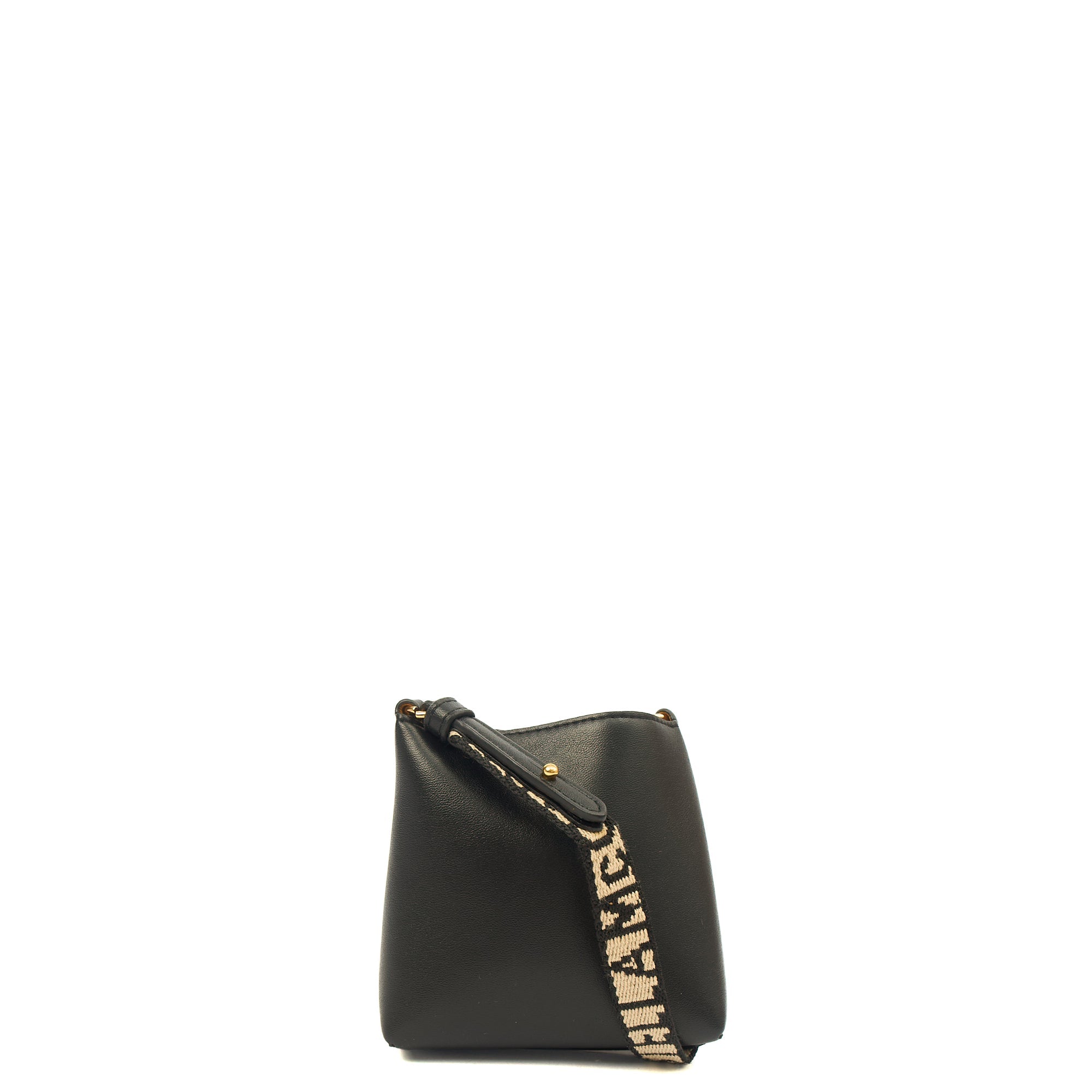 Stella McCartney Cross Body Logo Crossbody - Mini in Black, Vegan Leather