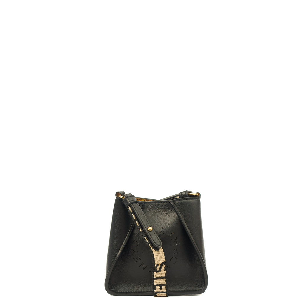 Stella McCartney Cross Body Logo Crossbody - Mini in Black, Vegan Leather