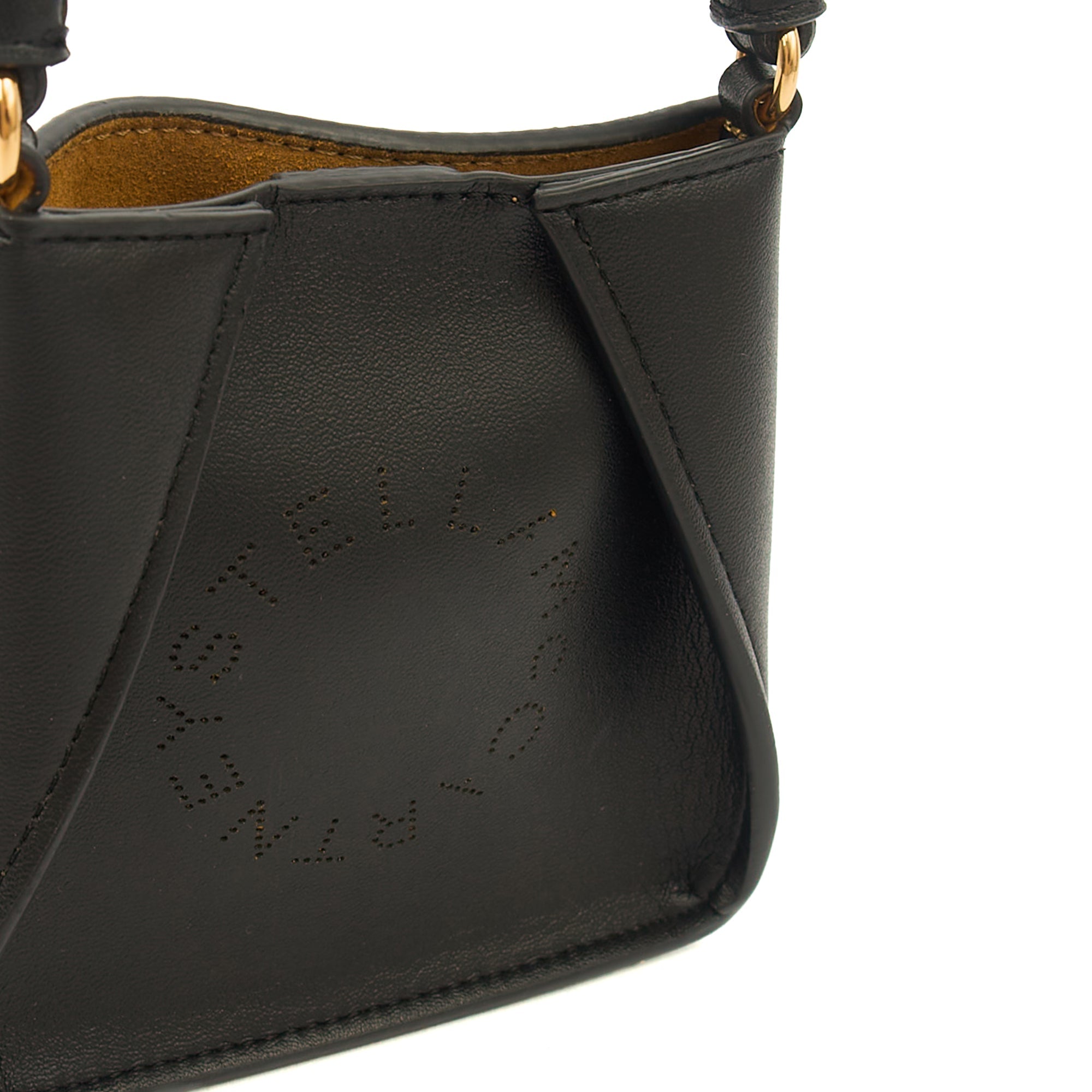 Stella McCartney Cross Body Logo Crossbody - Mini in Black, Vegan Leather