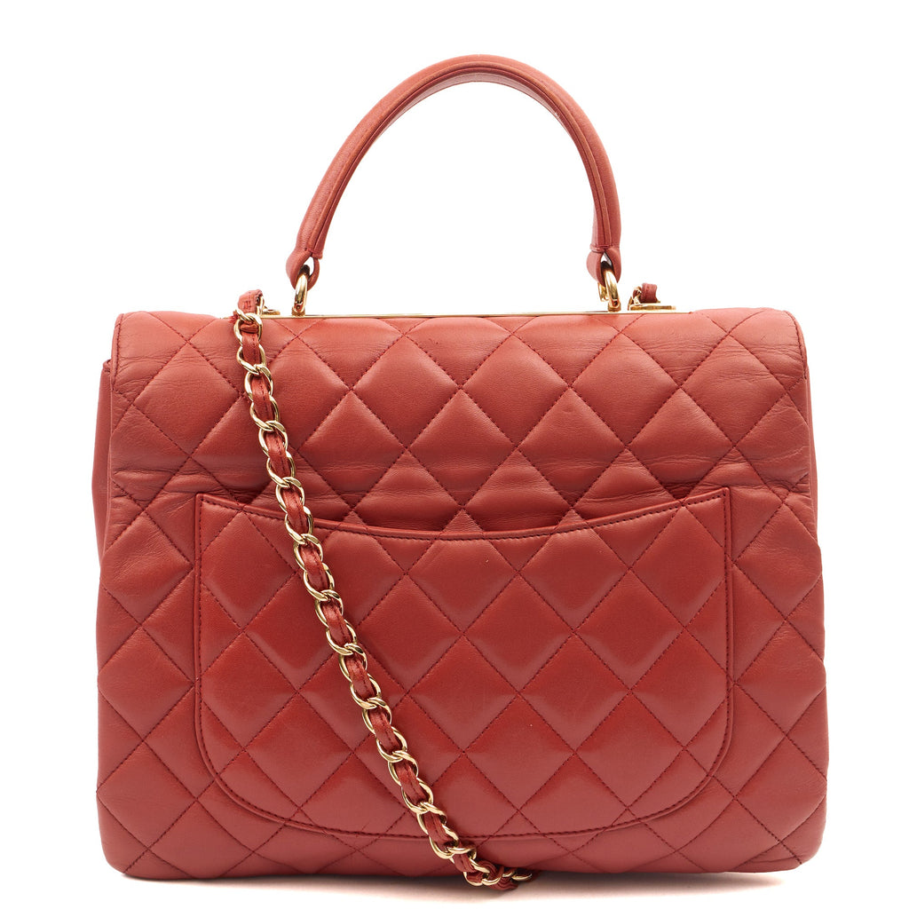 Chanel Top Handle Trendy CC in Red, Lambskin Leather