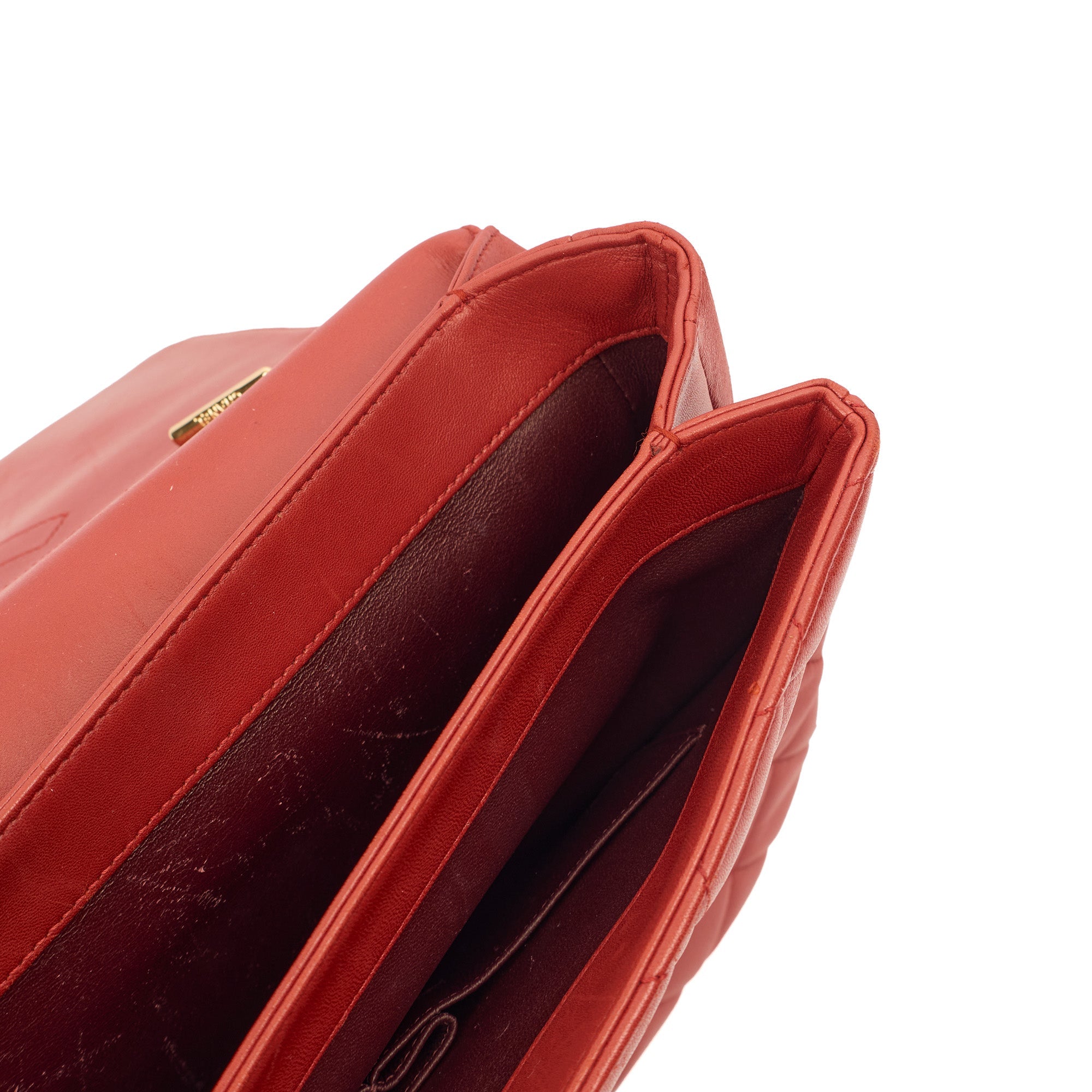 Chanel Top Handle Trendy CC in Red, Lambskin Leather