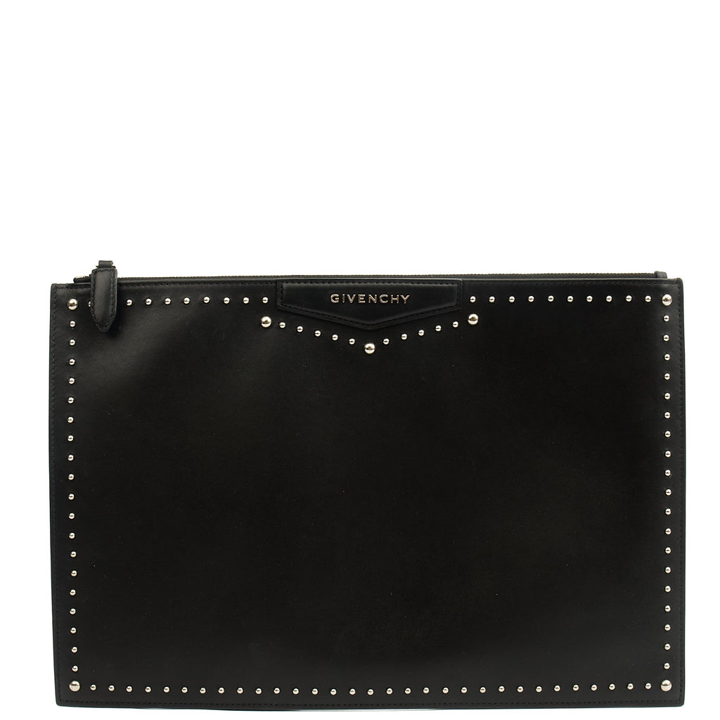 Givenchy Clutch Zip Pouch in Black, Box Calfskin