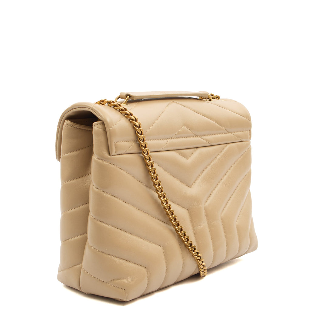 Saint Laurent Shoulder Bag Lou Lou - Small in Neutral, Calfskin Leather