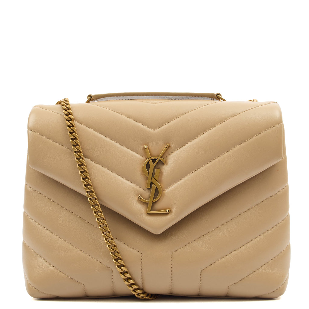Saint Laurent Shoulder Bag Lou Lou - Small in Neutral, Calfskin Leather