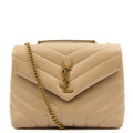 Saint Laurent Shoulder Bag Lou Lou - Small in Neutral, Calfskin Leather