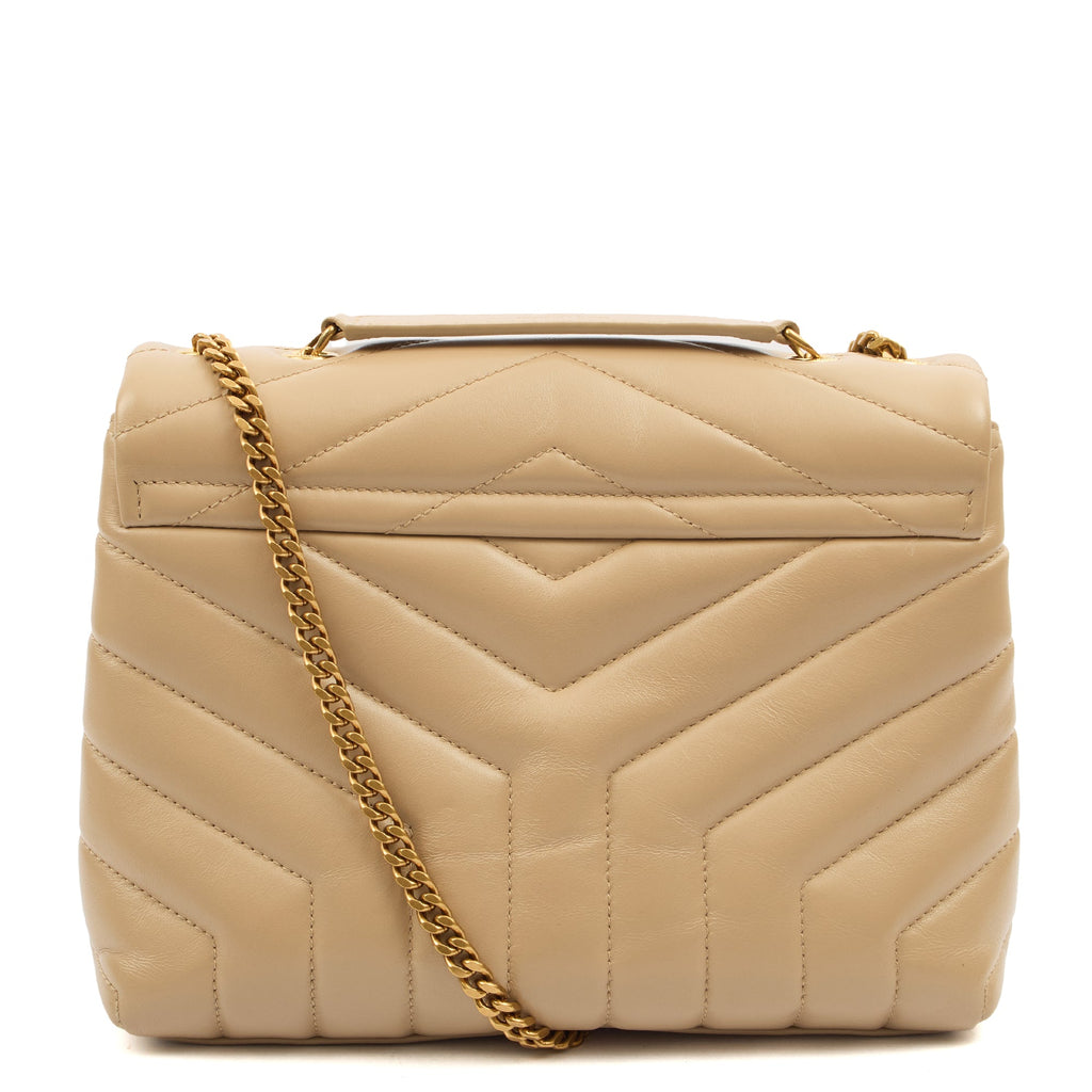 Saint Laurent Shoulder Bag Lou Lou - Small in Neutral, Calfskin Leather