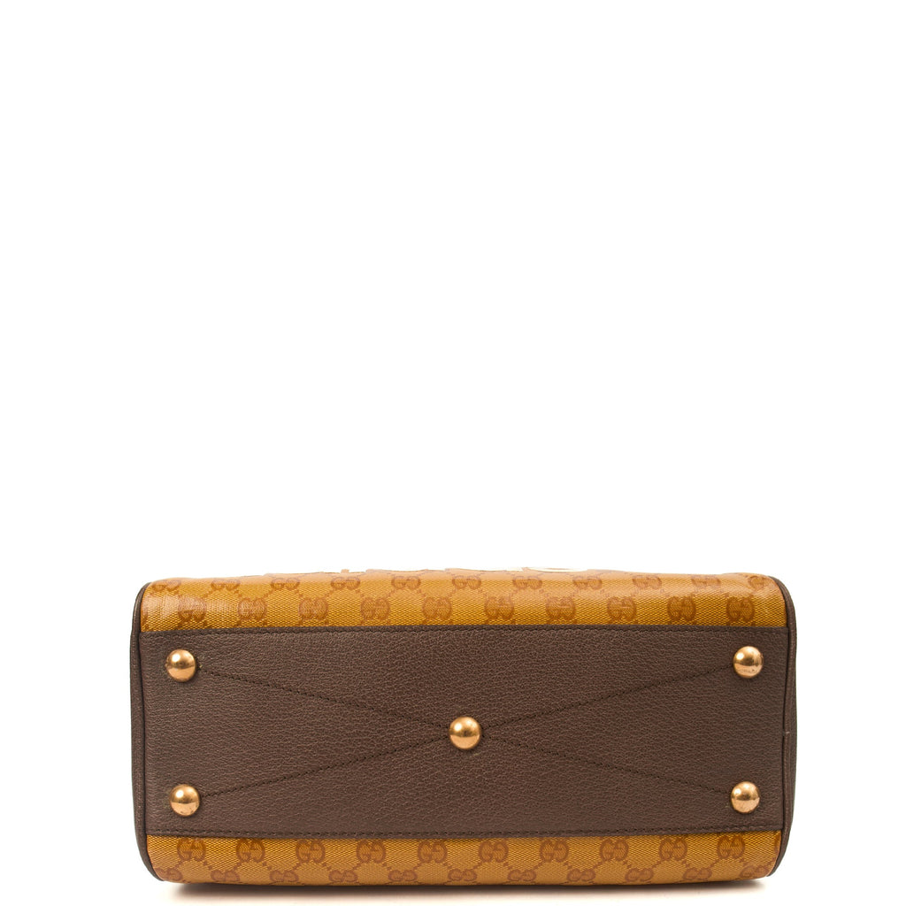 Gucci Tote Bowler Bag in Brown, Leather