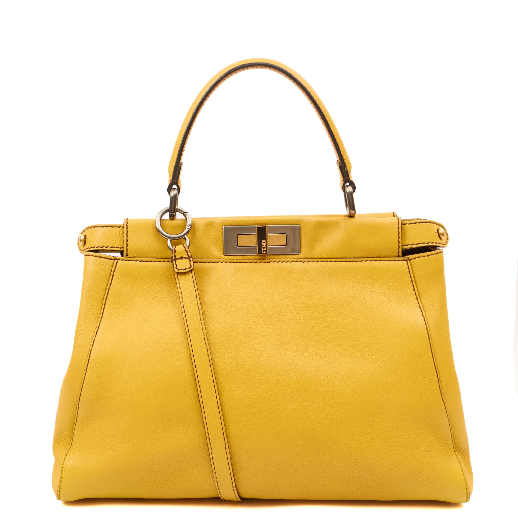 Fendi Tote Peekaboo - Medium in Yellow, Leather