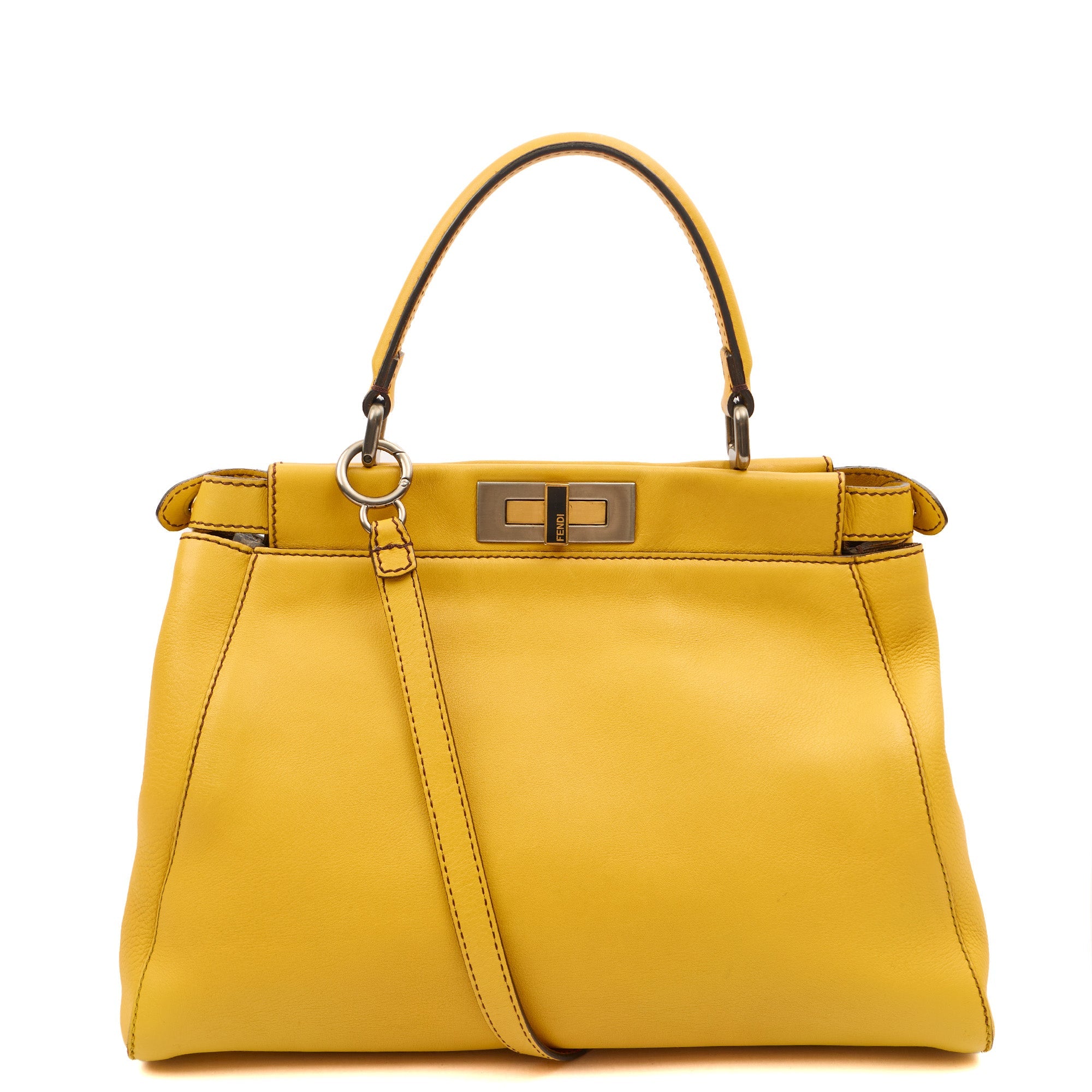 Fendi Tote Peekaboo - Medium in Yellow, Leather