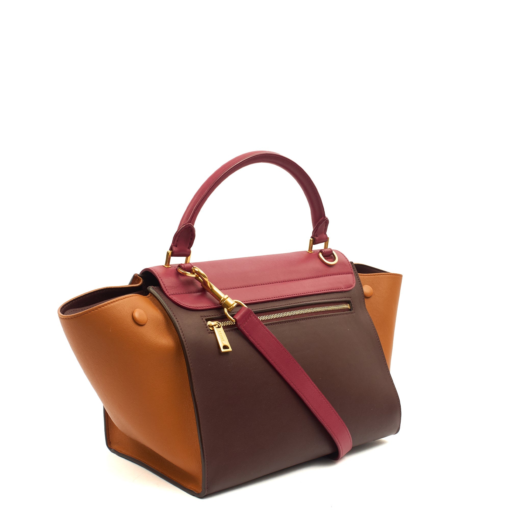 Celine Top Handle Trapeze - Medium in Red, Leather