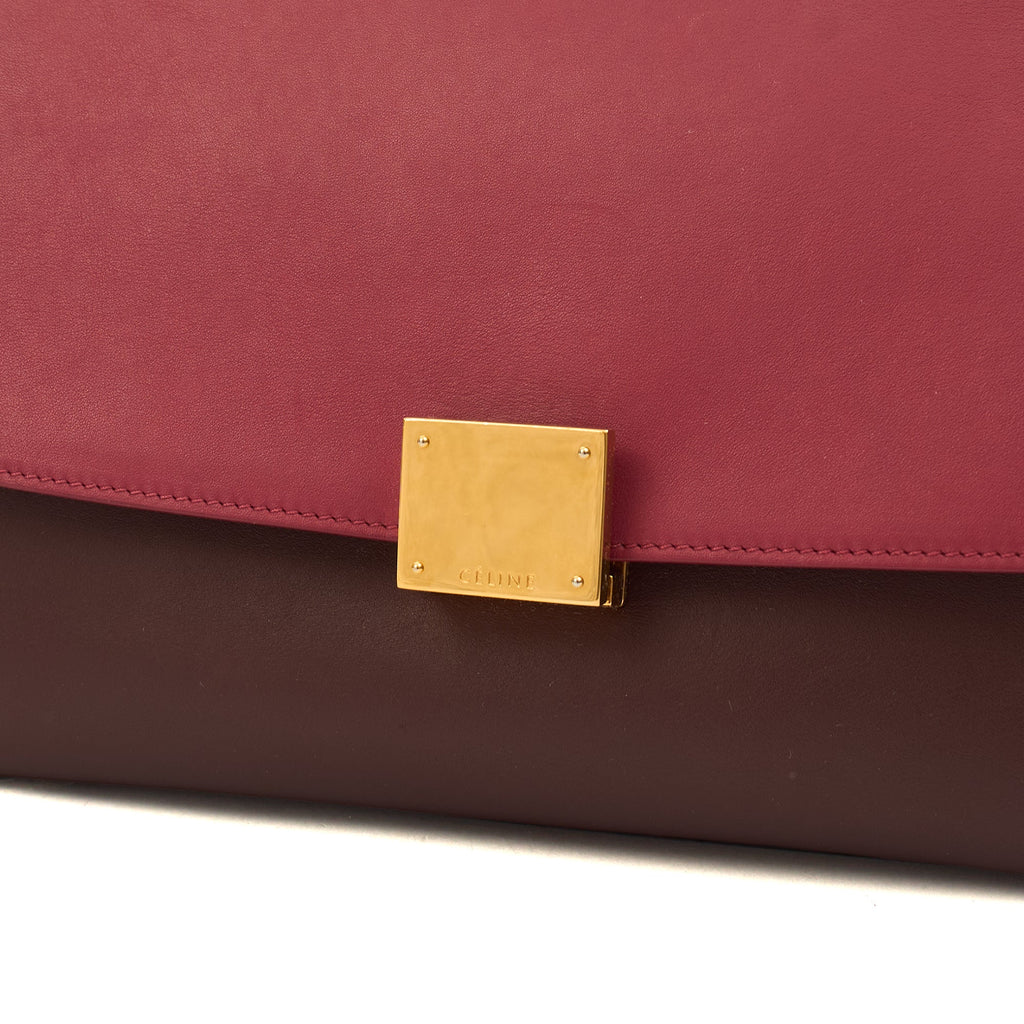 Celine Top Handle Trapeze - Medium in Red, Leather