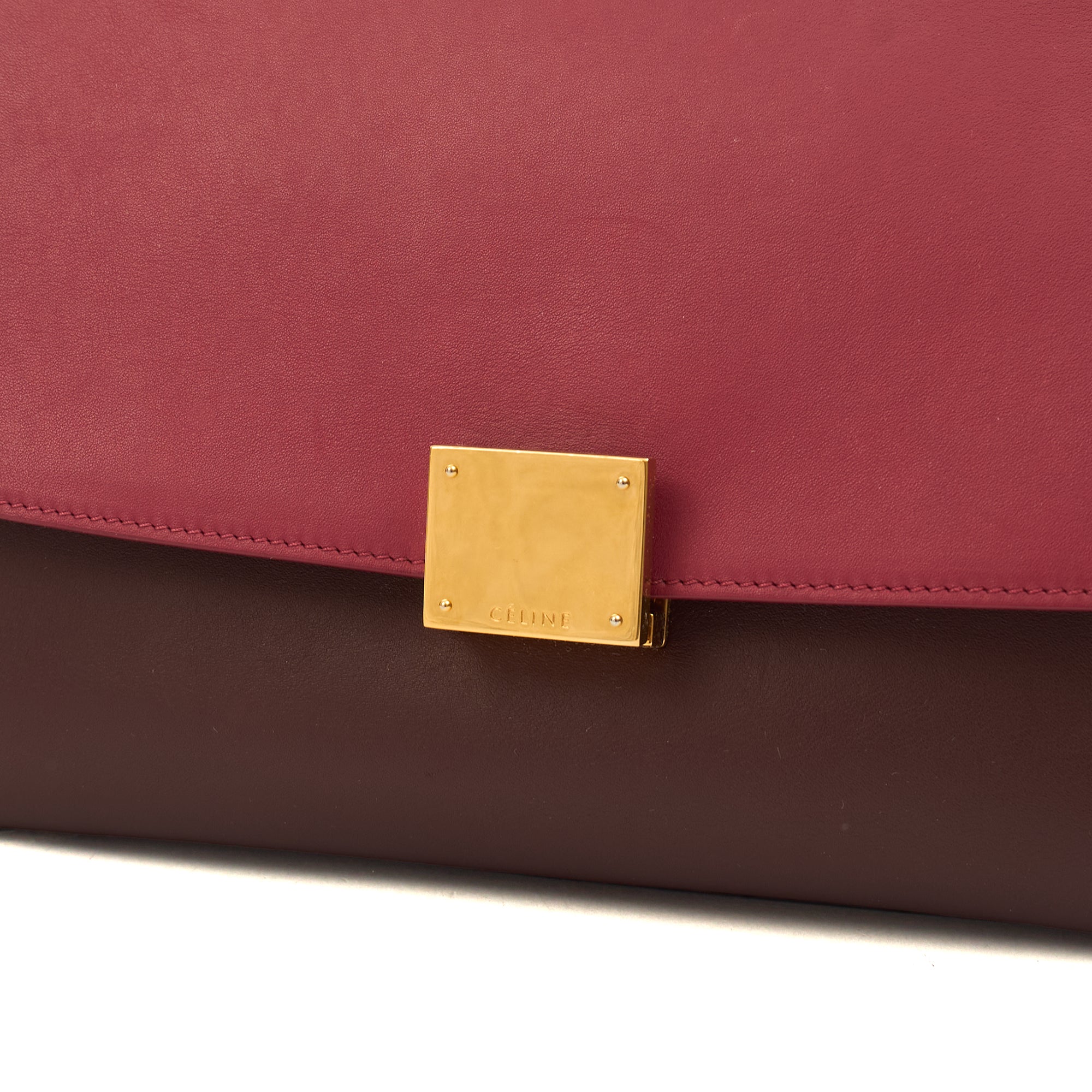 Celine Top Handle Trapeze - Medium in Red, Leather
