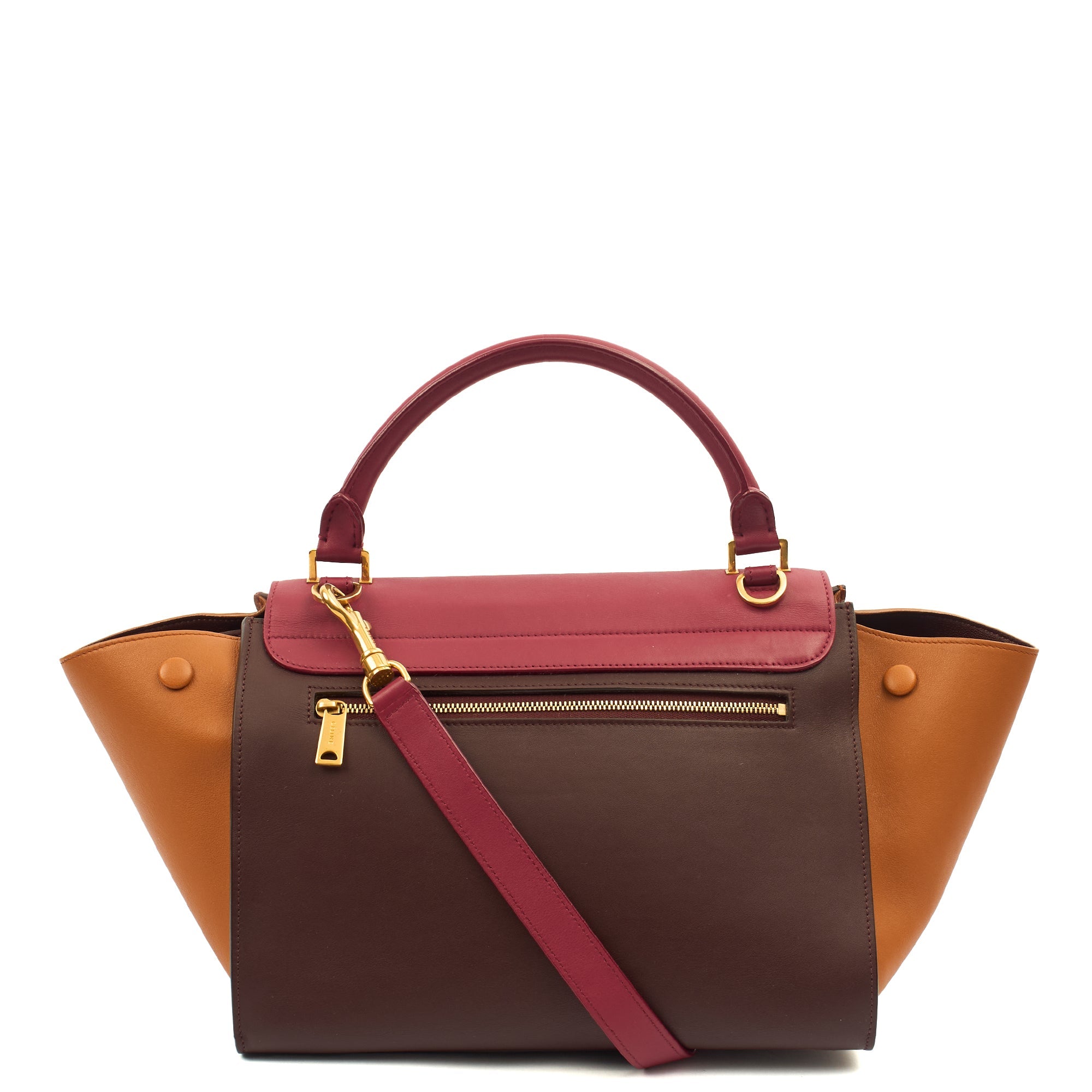 Celine Top Handle Trapeze - Medium in Red, Leather
