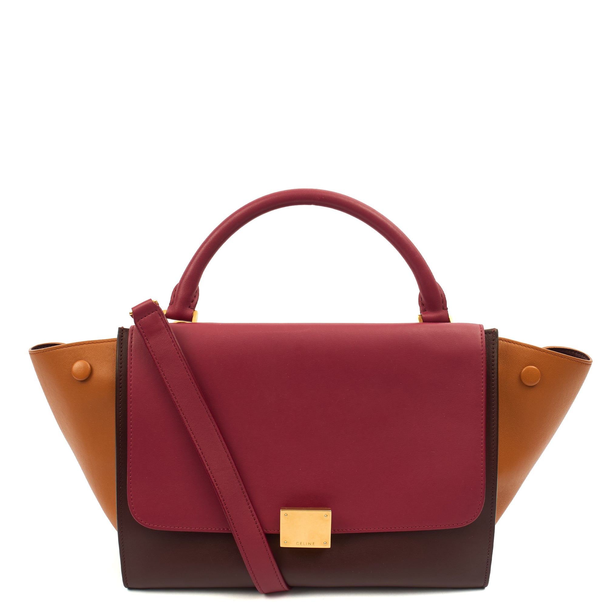 Celine Top Handle Trapeze - Medium in Red, Leather