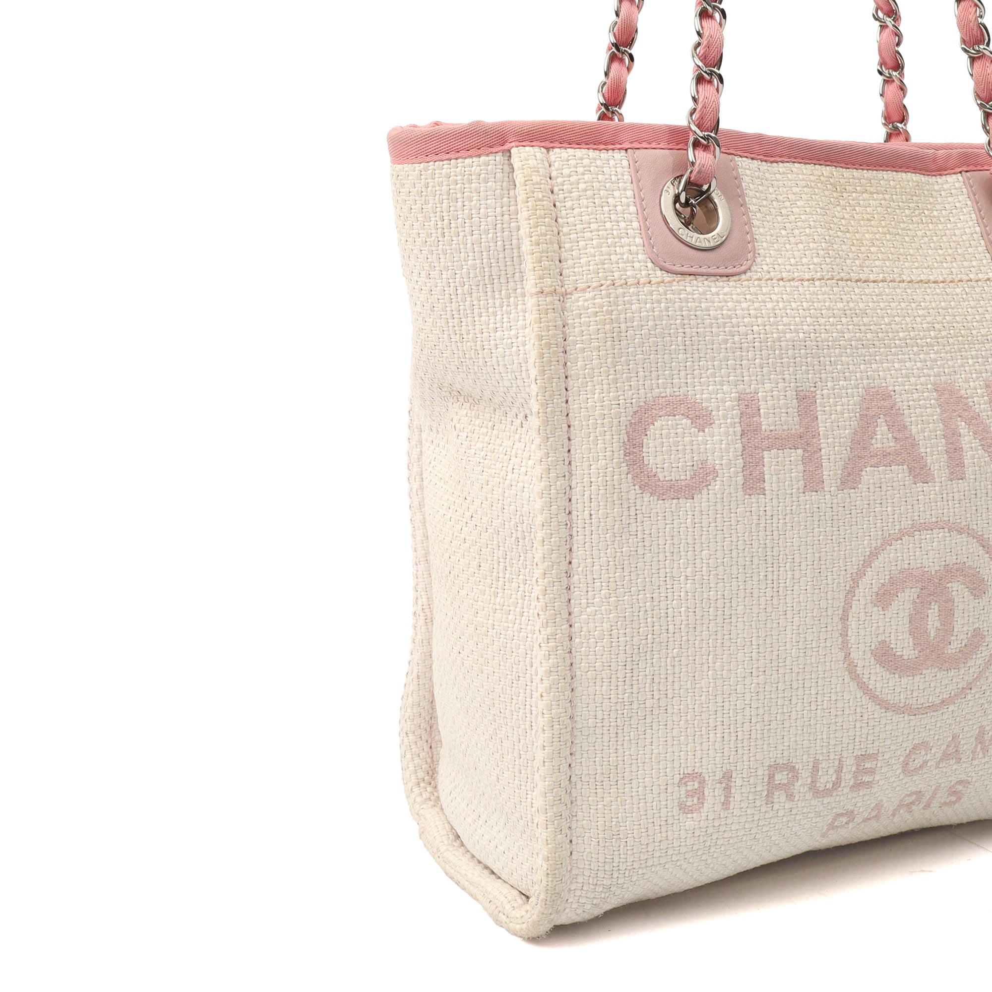Chanel Tote Deauville Tote - Small in Pink, Fabric