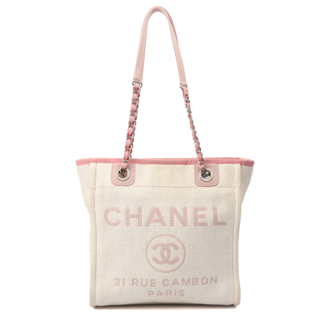 Chanel Tote Deauville Tote - Small in Pink, Fabric