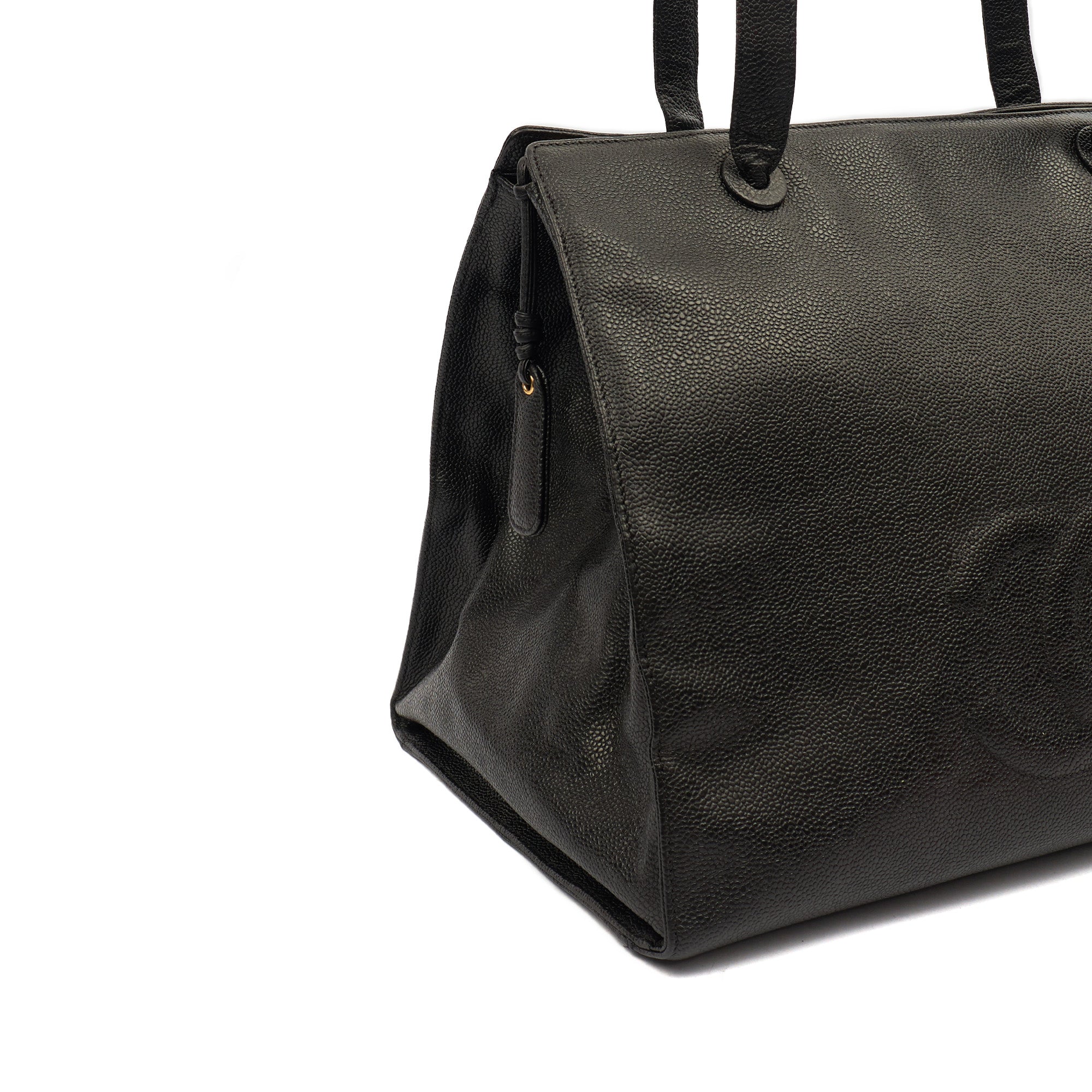 Chanel Tote Vintage Tote in Black, Caviar Leather