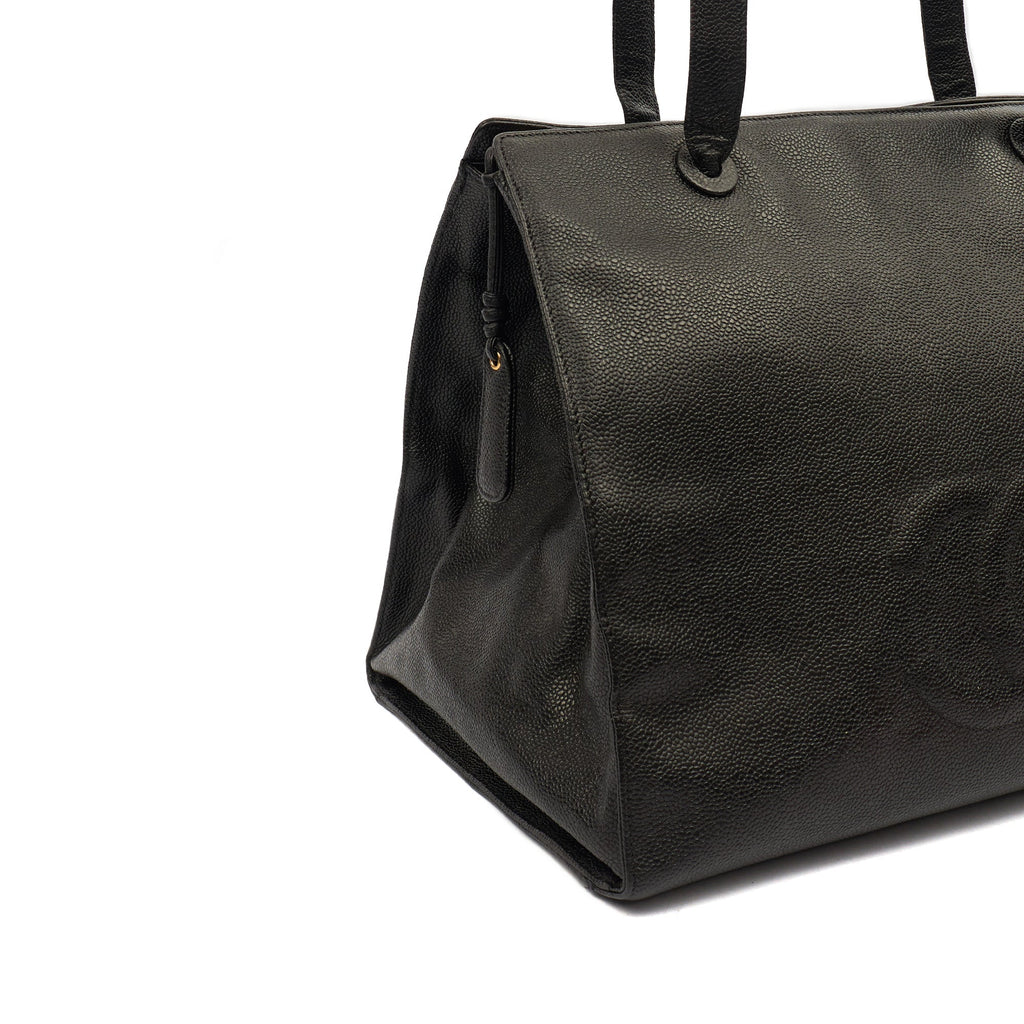 Chanel Tote Vintage Tote in Black, Caviar Leather